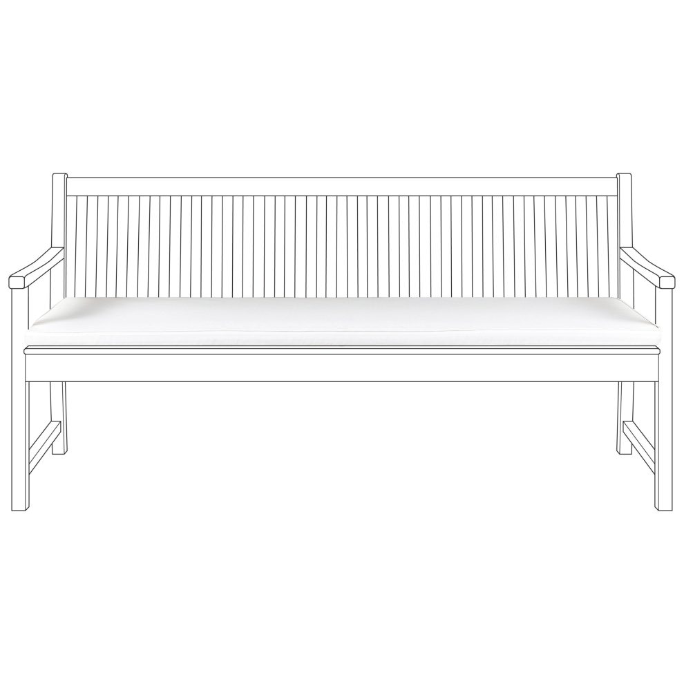 Bench Seat Pad Cushion VIVARA 169 x 50 cm White