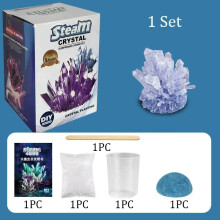 (Blue) Magics Crystal Growing Kit Glass Crystal Science Experiments Puzzle And Stress Relief Kids Toy