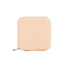 (Pink) Zipper bag jewelry box mini portable ring necklace pendant box jewelry packaging box