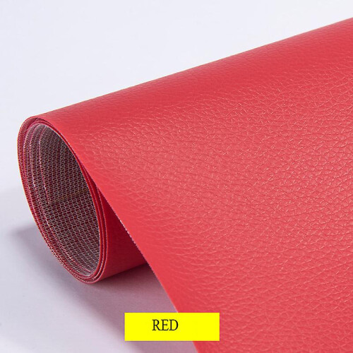 (red) Self-adhesive Leather Refinisher Cuttable Sofa Repair(50x137cm) 1