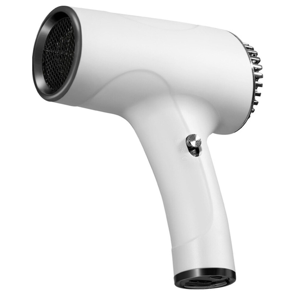 (White) Wireless Rechargeable Hair Dryer Portable Hot And Cold Wind Hair Dryer For Outdoor Travel