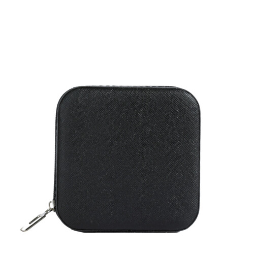 (Black) Fashionable writing jewelry box makeup box with small mirror for easy visualization