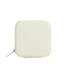 (White) Fashionable writing jewelry box makeup box with small mirror for easy visualization