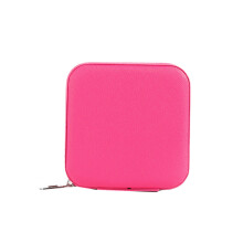 (Pink) Zipper bag jewelry box mini portable ring necklace pendant box jewelry packaging box