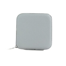 (Grey) Zipper bag jewelry box mini portable ring necklace pendant box jewelry packaging box