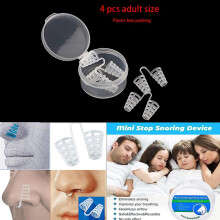 (4pcs adult vents) Anti snore nose aid Silicone Nasal Dilators Stop Snoring Nose Clip Sleep Tray Sleeping Aid Apnea Guard Night Device
