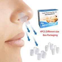 (4pcs vents box) Anti snore nose aid Silicone Nasal Dilators Stop Snoring Nose Clip Sleep Tray Sleeping Aid Apnea Guard Night Device