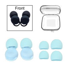 (A-blue) 3 Styles Silicone Noise Reducing Earplugs Waterproof Swimming Earplug Reusable Sound Insulation Concert Ear Plug Silent Products