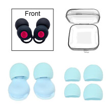 (B-blue) 3 Styles Silicone Noise Reducing Earplugs Waterproof Swimming Earplug Reusable Sound Insulation Concert Ear Plug Silent Products