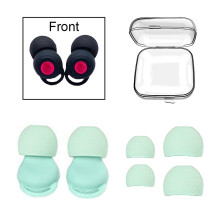 (B-green) 3 Styles Silicone Noise Reducing Earplugs Waterproof Swimming Earplug Reusable Sound Insulation Concert Ear Plug Silent Products