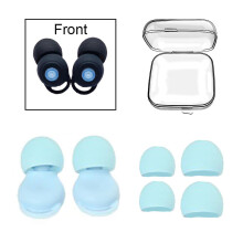 (C-blue) 3 Styles Silicone Noise Reducing Earplugs Waterproof Swimming Earplug Reusable Sound Insulation Concert Ear Plug Silent Products