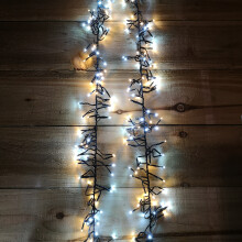 62.5m 5000 LED Christmas Cluster Multi-Action String Lights with Timer in White & Warm White