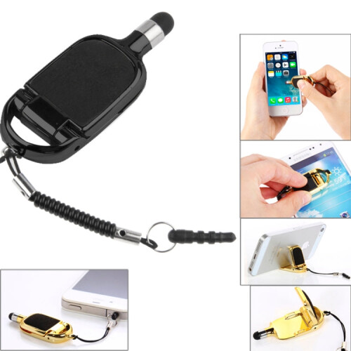 5 in 1 Multi-functional High-Sensitive Capacitive Stylus Pen / Touch Pen with Mobile Phone Holder(Black) 1
