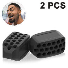 (Black) 2 Piece Exerciser - Facial Muscle Exerciser - Neck Exerciser Chin, Trainer Face And Neck Double Chin Trainer Also Give You The Perfect Face Shape