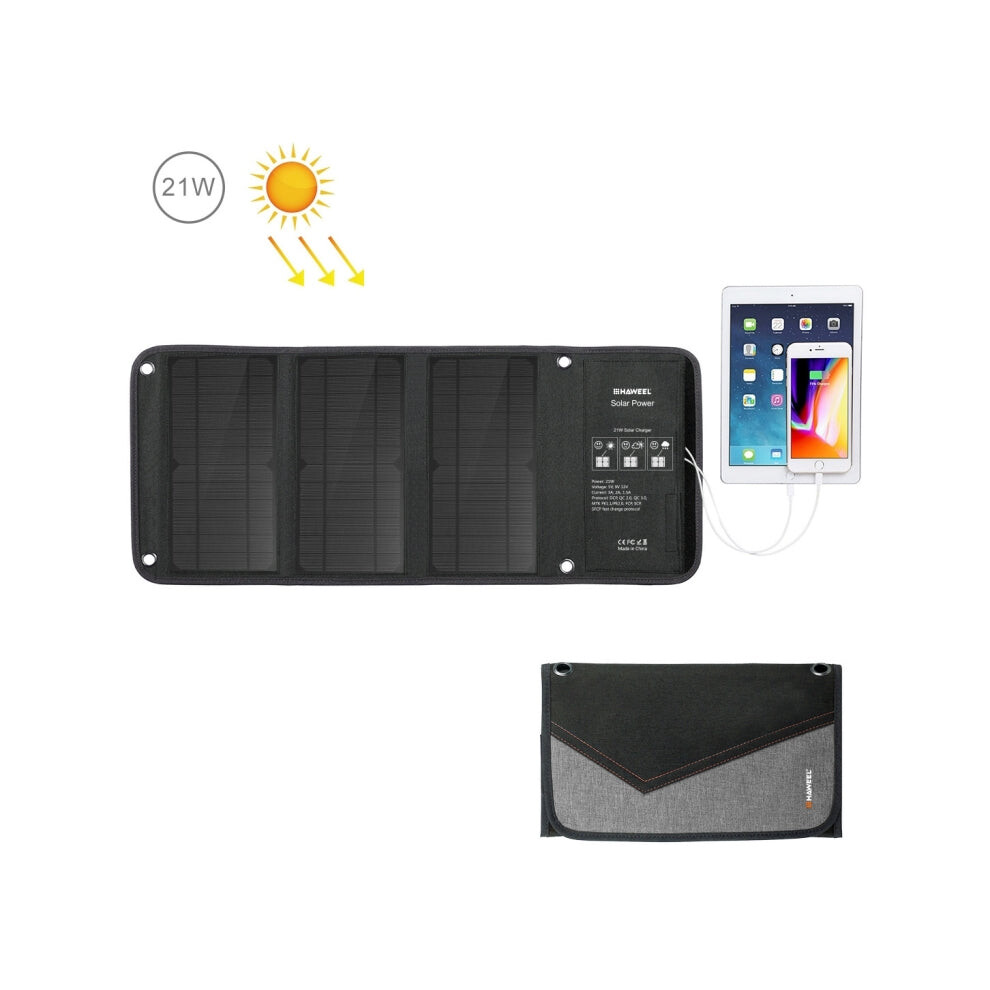 Haweel 21W Foldable Solar Panel Charger With 5V 3A Max Dual Usb Ports 740390260133