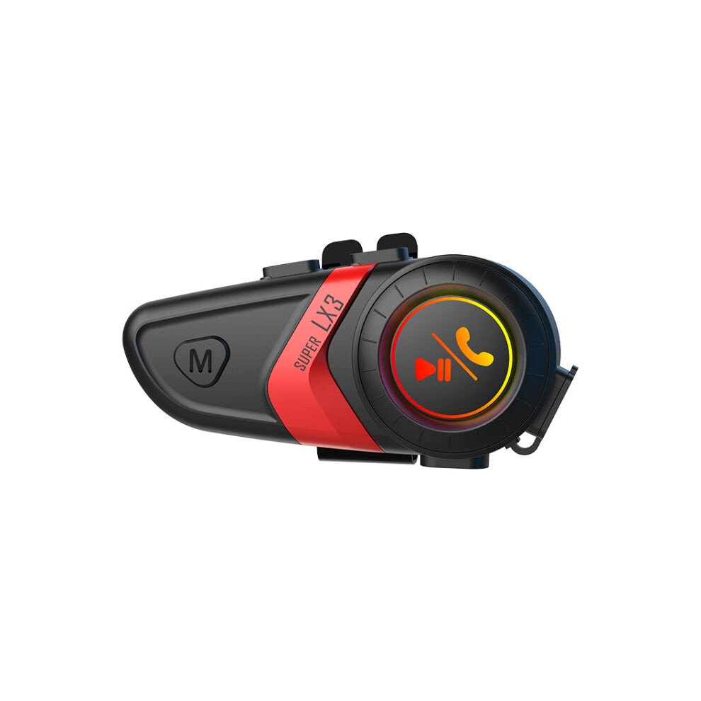 Motorcycle Helmet Call Music Navigation Bluetooth Headset, Color: (Soft Pipe Microphone) Red 740390253272