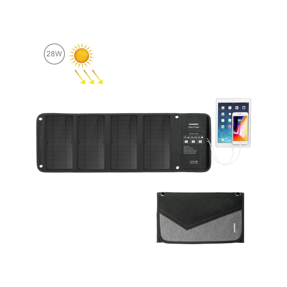 Haweel 28W Foldable Solar Panel Charger With 5V 3A Max Dual Usb Ports 740390260126