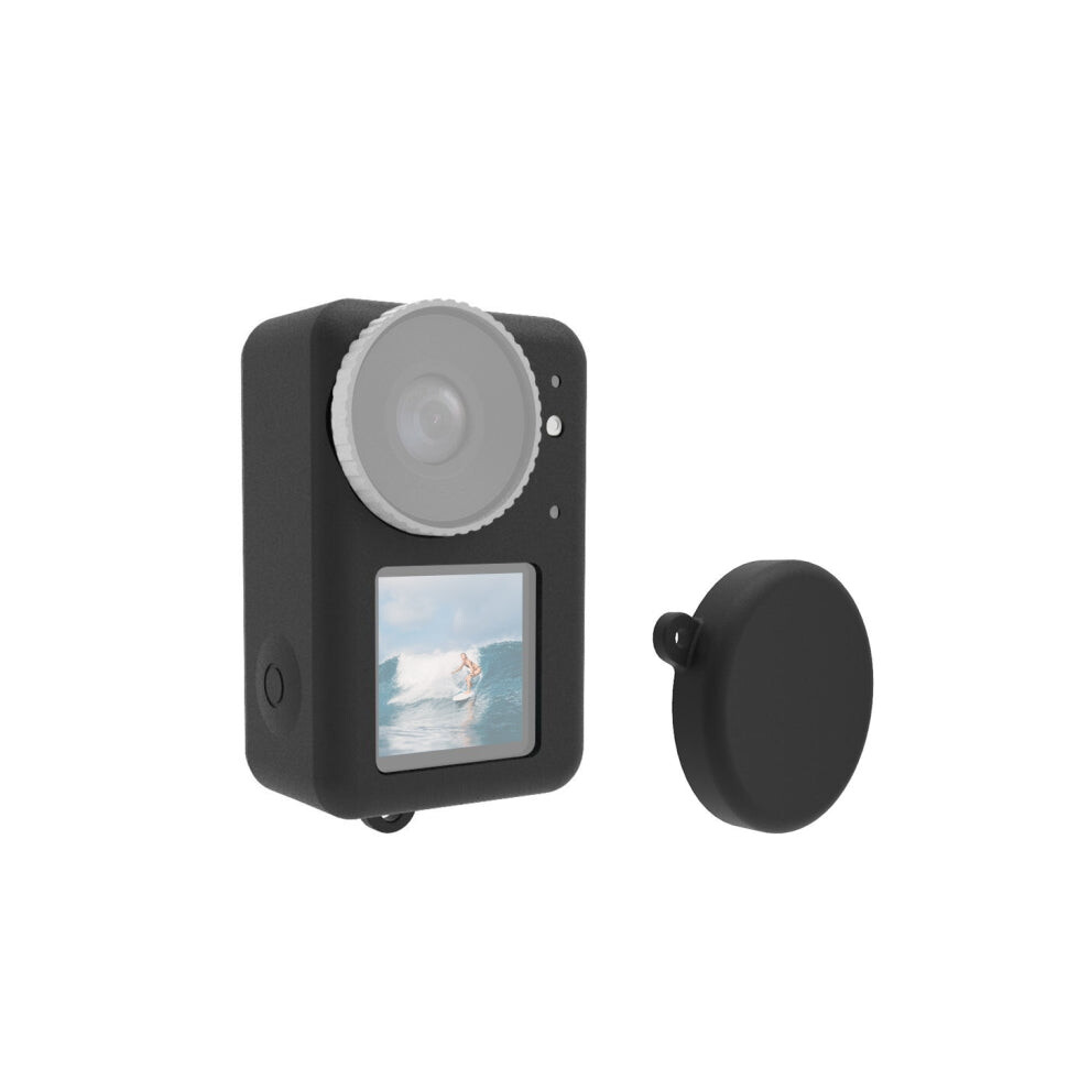 For Dji Osmo Action 4 / 3 Puluz Silicone Protective Case With Lens Cap (Black) Black 740441841076