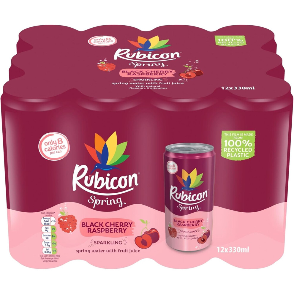 Rubicon Spring 12 Pack Black Cherry Raspberry, Sparkling Spring Water