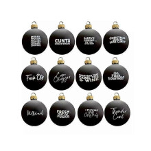 (Bellend) Sweary Bauble Bundle - 12 Pack, 2024 Fun Christmas Ornament Xmas Ball-Ornaments