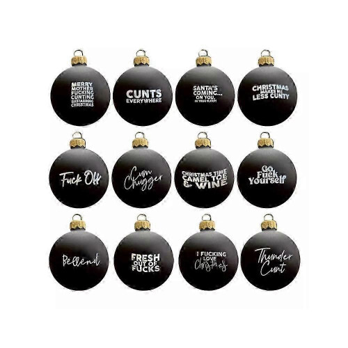 (Bellend) Sweary Bauble Bundle - 12 Pack, 2024 Fun Christmas Ornament Xmas Ball-Ornaments