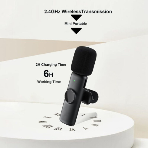 One by Two Wireless Lavalier Lapel Microphone for Android Phone & Computer with USB-C / Type-C Receiver 2