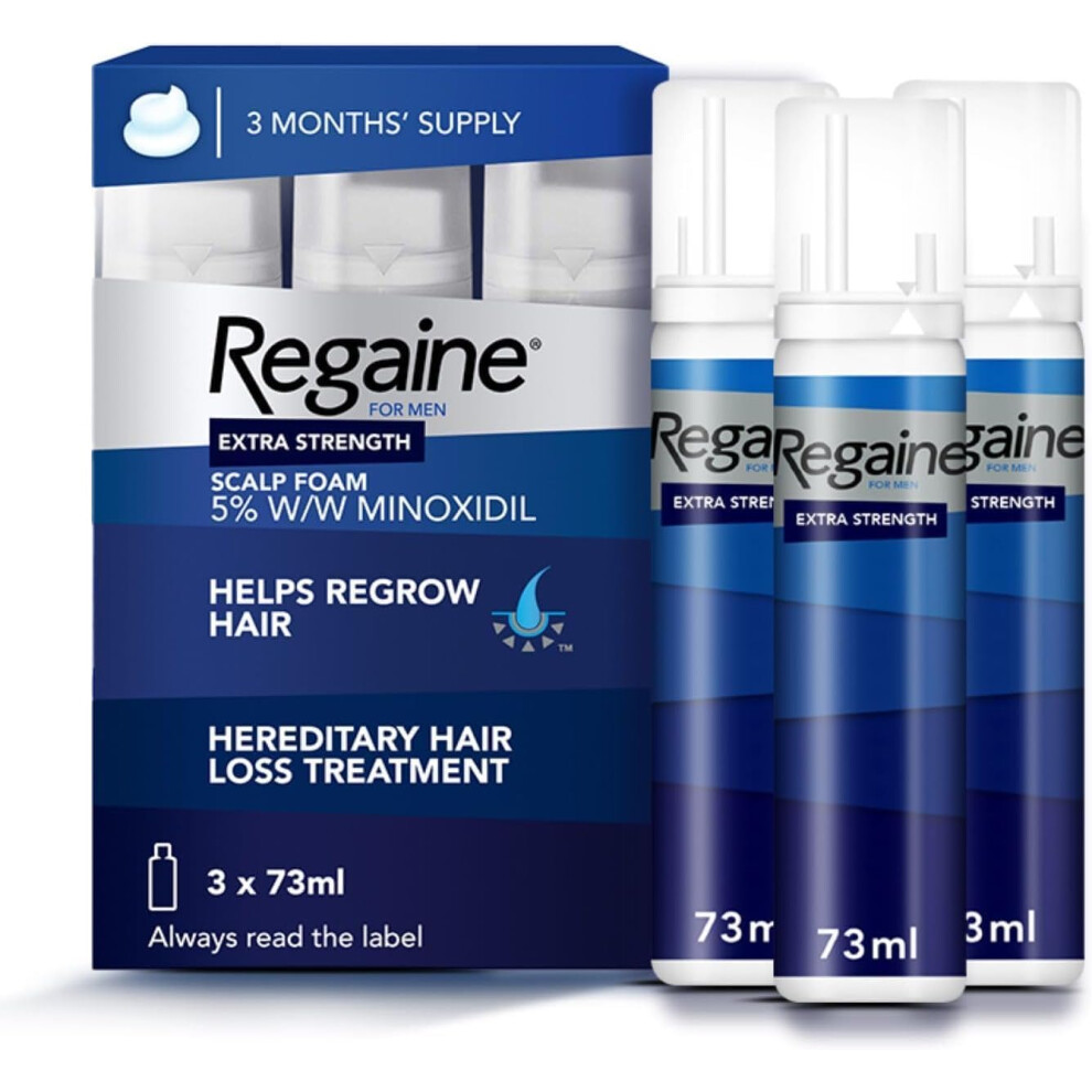 Regaine For Men Hair Regrowth Foam 3 x 73ml (Packing May Vary)