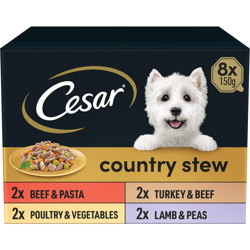 Cesar Country Stew Adult Wet Dog Food, Special Selection, Pack of 3 (3 x 8 Trays x 150 g)