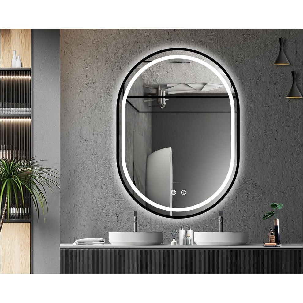 (Amias, 600x800mm) BELOFAY Bathroom LED Mirror, Illuminated Bathroom Toughened Mirror