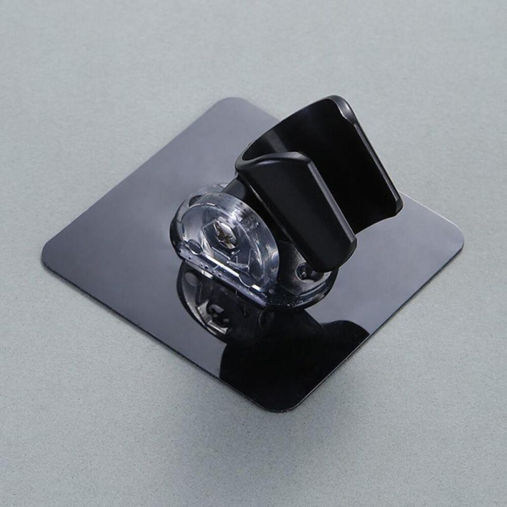 (Black) Useful Adjustable Self-adhesive Handheld Shower Head Holder Showerhead Rack Punch-free