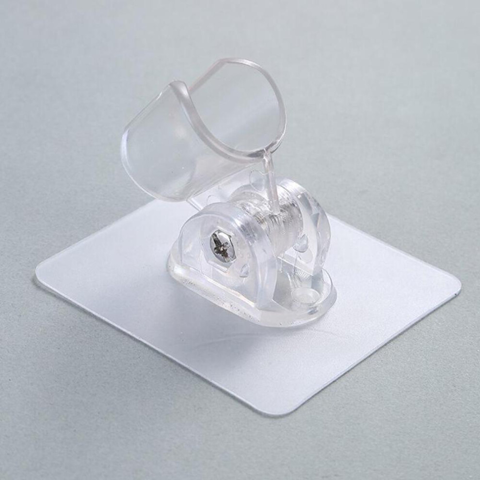 (Clear) Useful Adjustable Self-adhesive Handheld Shower Head Holder Showerhead Rack Punch-free