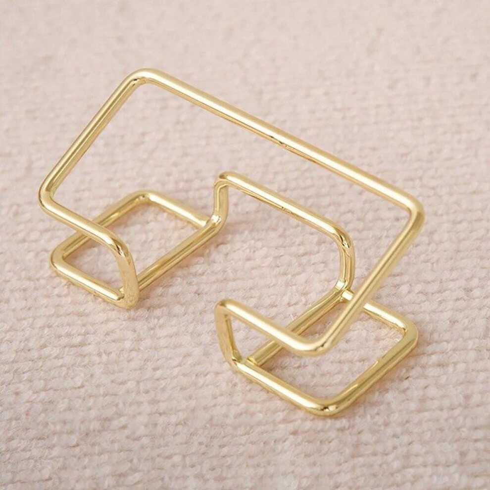 (Gold) Business Card Holder Desk Car Bracket Cards Organizer Office Display Holders