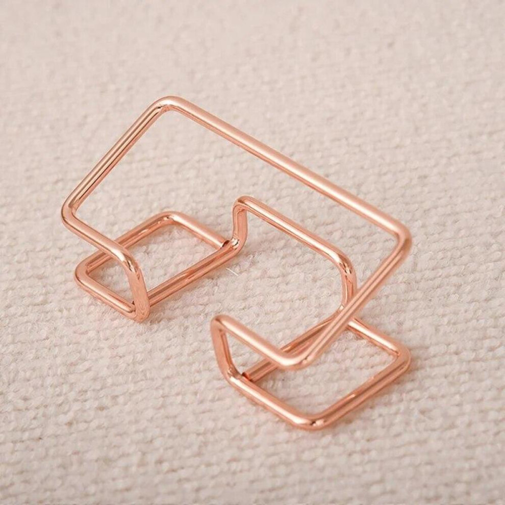 (Rose Gold) Business Card Holder Desk Car Bracket Cards Organizer Office Display Holders