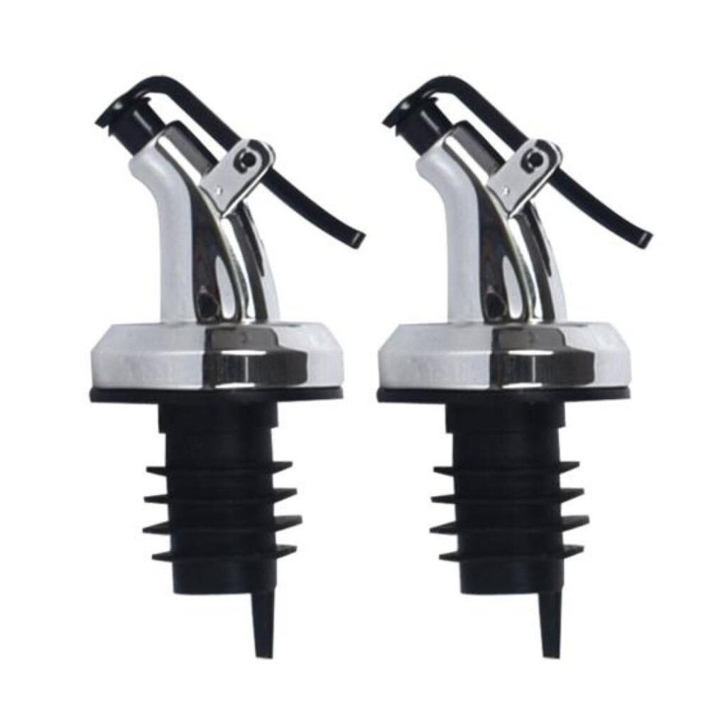 (Silver) 2Pcs Olive Bottle Cap Oil Sauce Vinegar Pourer Stopper Dispenser Kitchen Tool