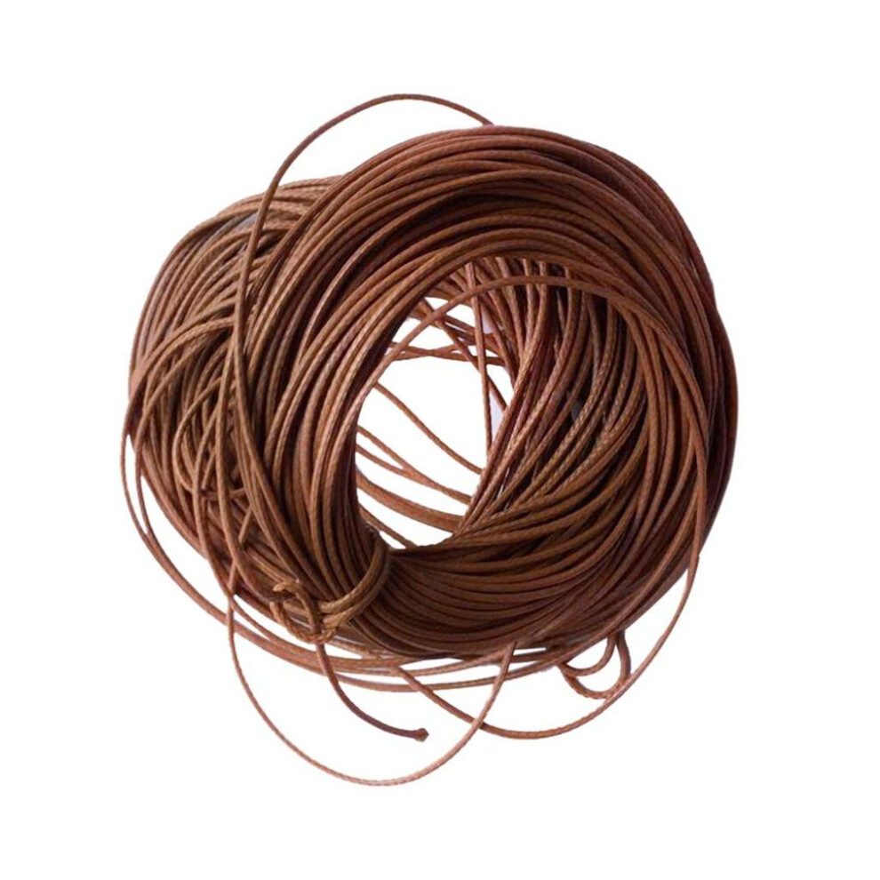 (Brown) Waxed Wax Cord String Linen Thread Wire DIY Jewelry Bracelet Black