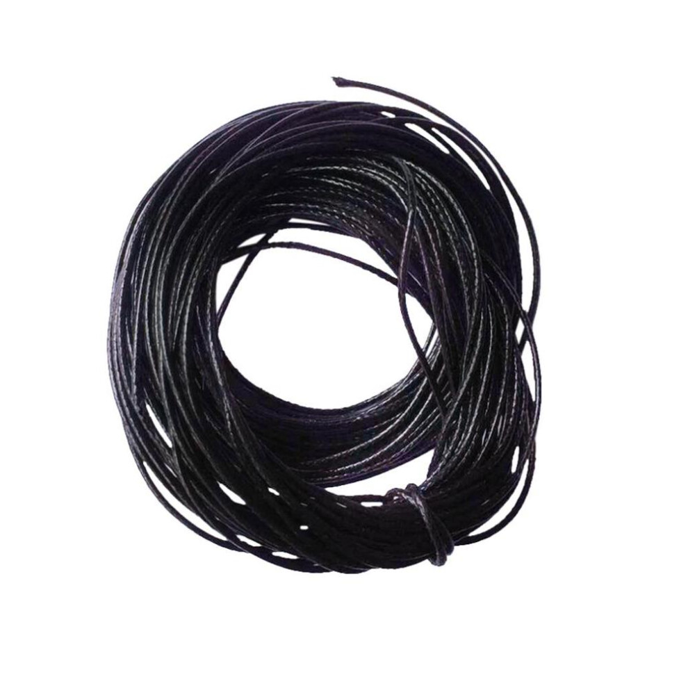 (Black) Waxed Wax Cord String Linen Thread Wire DIY Jewelry Bracelet Black