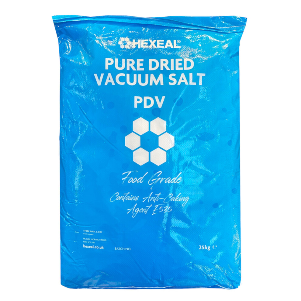 Hexeal PDV Salt 25kg Bag of Food Grade Salt for Cooking, Ponds and Water Softening