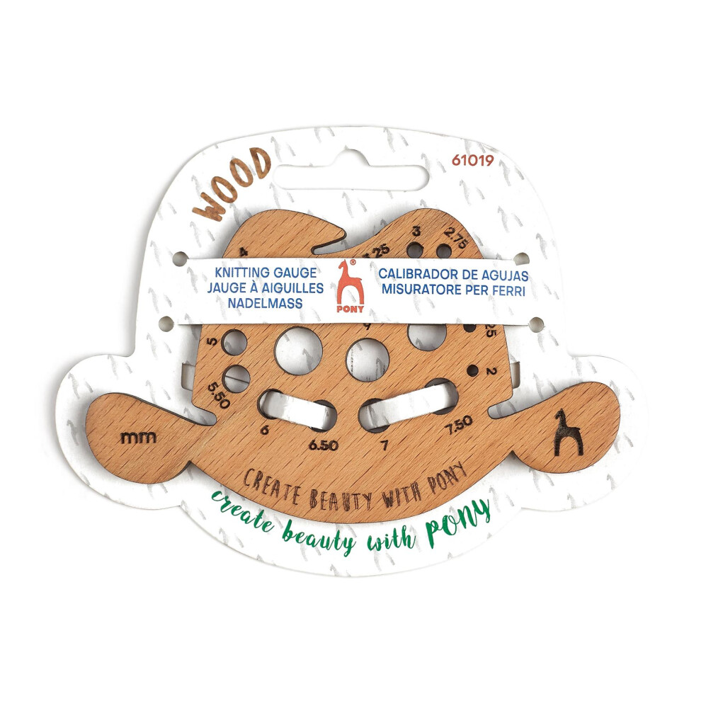 Pony wooden knitting gauge 'Cowboy hat'