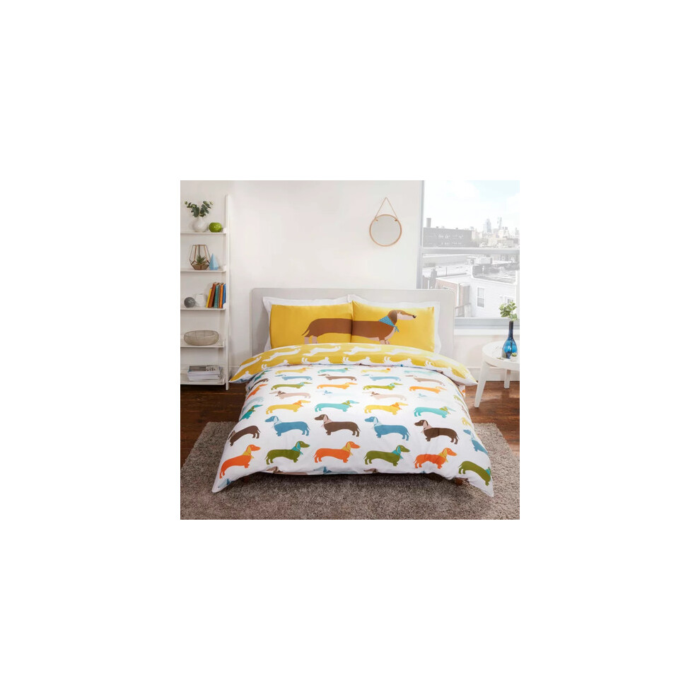 (Single) Sausage Dog Kids  Bedding Duvet Quilt Cover Set