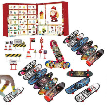 Finger Skateboard 24 Days Christmas Advent Calendar with Colorful Movement Skate Party Favor Toys Christmas Countdown Calendar