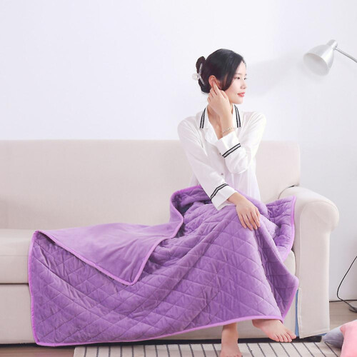 (Purple) 3 Temperature Setting Home Office USB Heated Soft Electric Blanket Bed Single 1