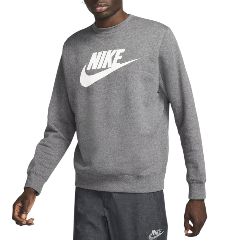 Nike (Charcoal M) Dq4912 Mens Sweatshirt Sportswear Pullover Jumper Grey