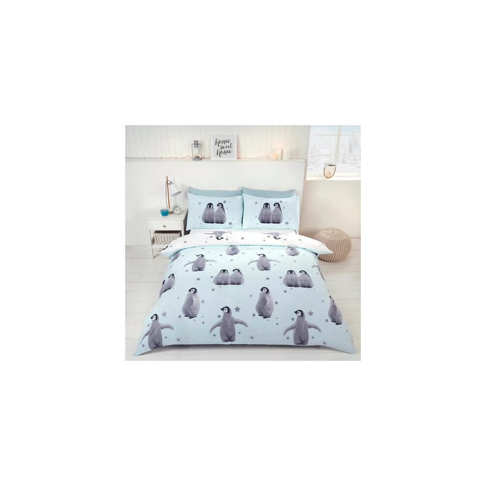 (Ice, Single) Starry Penguins Kids Bedding Duvet Quilt Cover Set