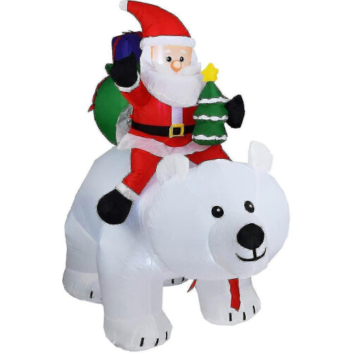 Inflatable Santa Claus, Fleece Bear Decoration Outdoor Indoor Inflatable Christmas Inflatable Christ