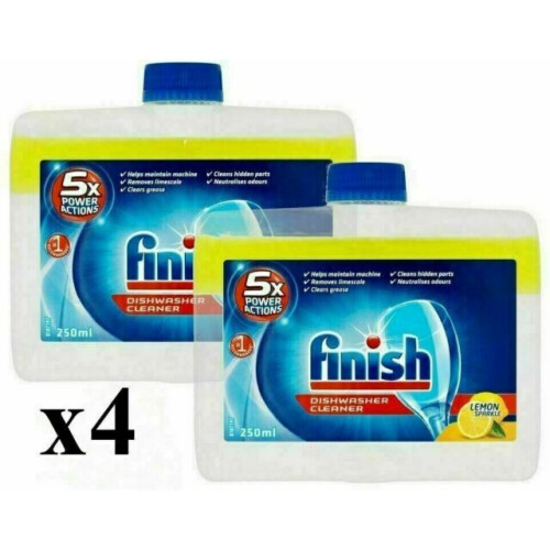 Finish Finish Dishwasher Machine Cleaner , Lemon , Pack of 4, 250ml