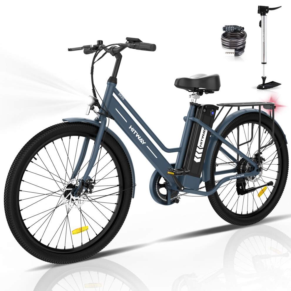 (Blue) HITWAY BK8S 26" Electric Bike 250W 35-70km Range