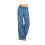 (Blue, L) Women's Loose Jeans Elastic Waist Wide Leg Pants Denim Straight Trousers 3