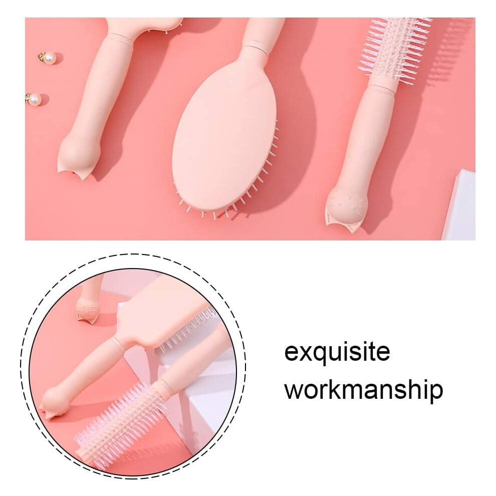 pink--set-anti-static-massage-oval-comb-round-hair-brush-vent-hair-brush-detangling-brush-paddle-brush-for-women-men-kid-all-wet-or-dry-hair-s-detangle