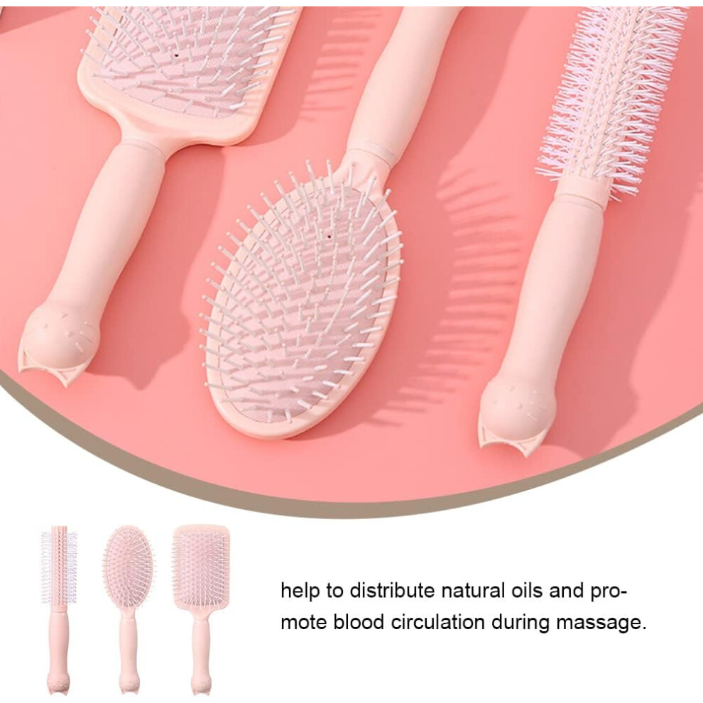 pink--set-anti-static-massage-oval-comb-round-hair-brush-vent-hair-brush-detangling-brush-paddle-brush-for-women-men-kid-all-wet-or-dry-hair-s-detangle