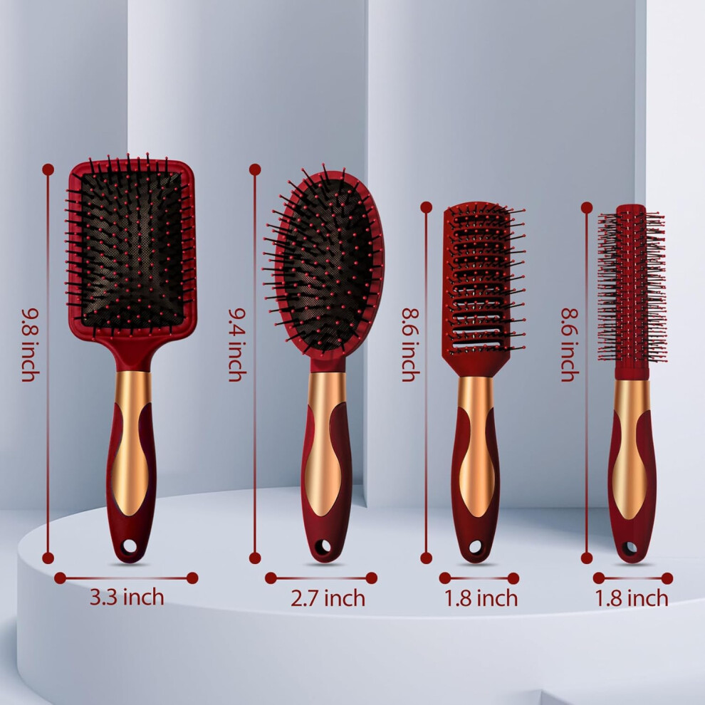 red--hair-brush-set-anti-static-massage-oval-comb-round-hair-brush-vent-hair-brush-detangling-brush-paddle-brush-for-women-men-green